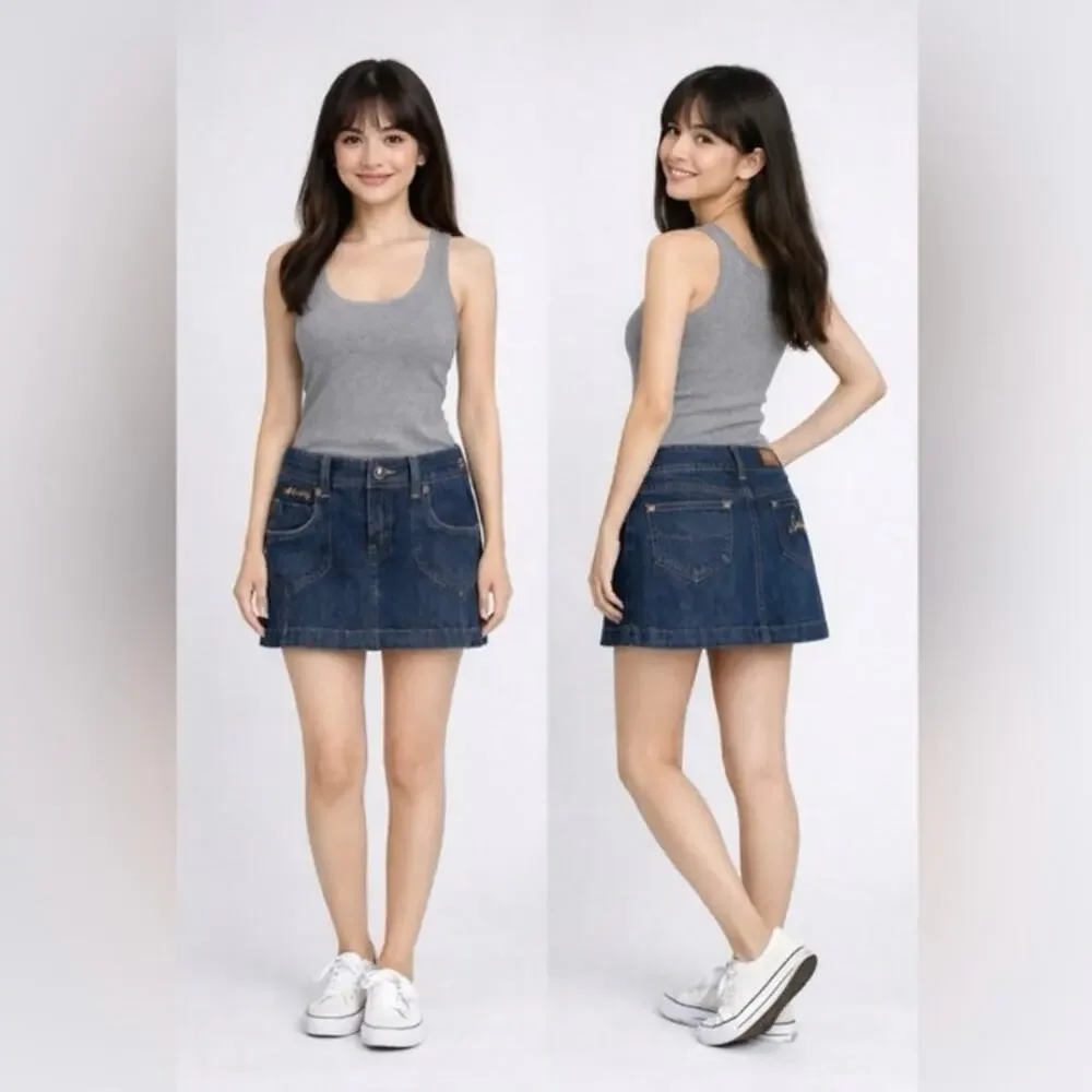 Billabong Blue Denim Jean Mini Micro Skirt Size 3